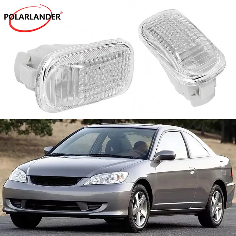 PolarLander Lamp Housing 2pcs White  Base Clear Cover Case Car Fender Car Accessories for H/onda Civic City Stream Odyssey CR-V