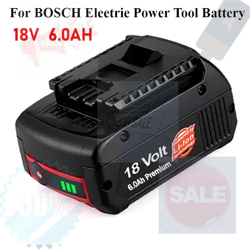 

60000mAh Rechargeable Battery 18650 18V Lithium Battery High Capacity Portable Chainsaw Battery for BOSCH Electric Power Tool