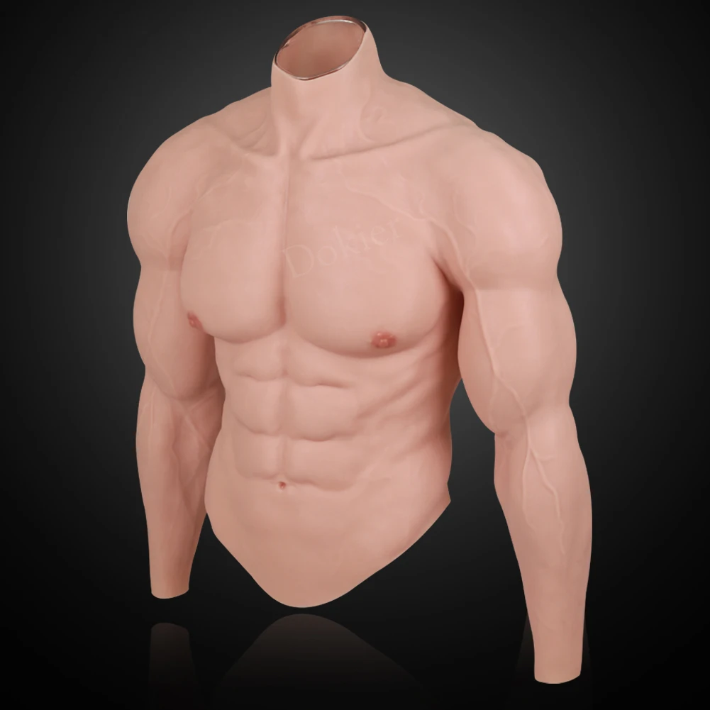 Dokier Plus Size Realistic Silicone Fake Muscle Realistic Macho Muscle Suit Simulation Muscles Cosplay Transgender