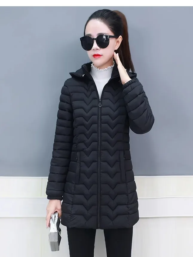 

Хлопковое тюлевое пальто для мамы, легкое облегающее зимнее пальто средней длины, корейская женская модная верхняя одежда