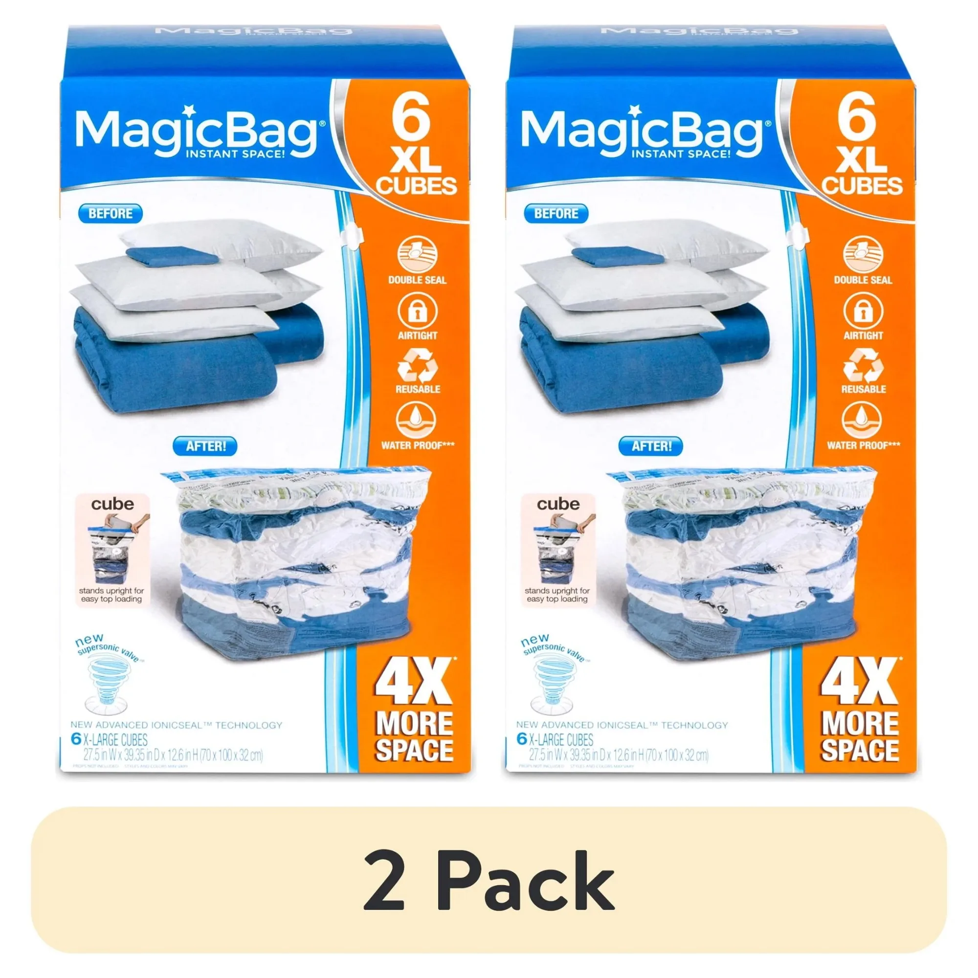 

(2 pack) Vacuum Seal Storage Bags - Set of 6