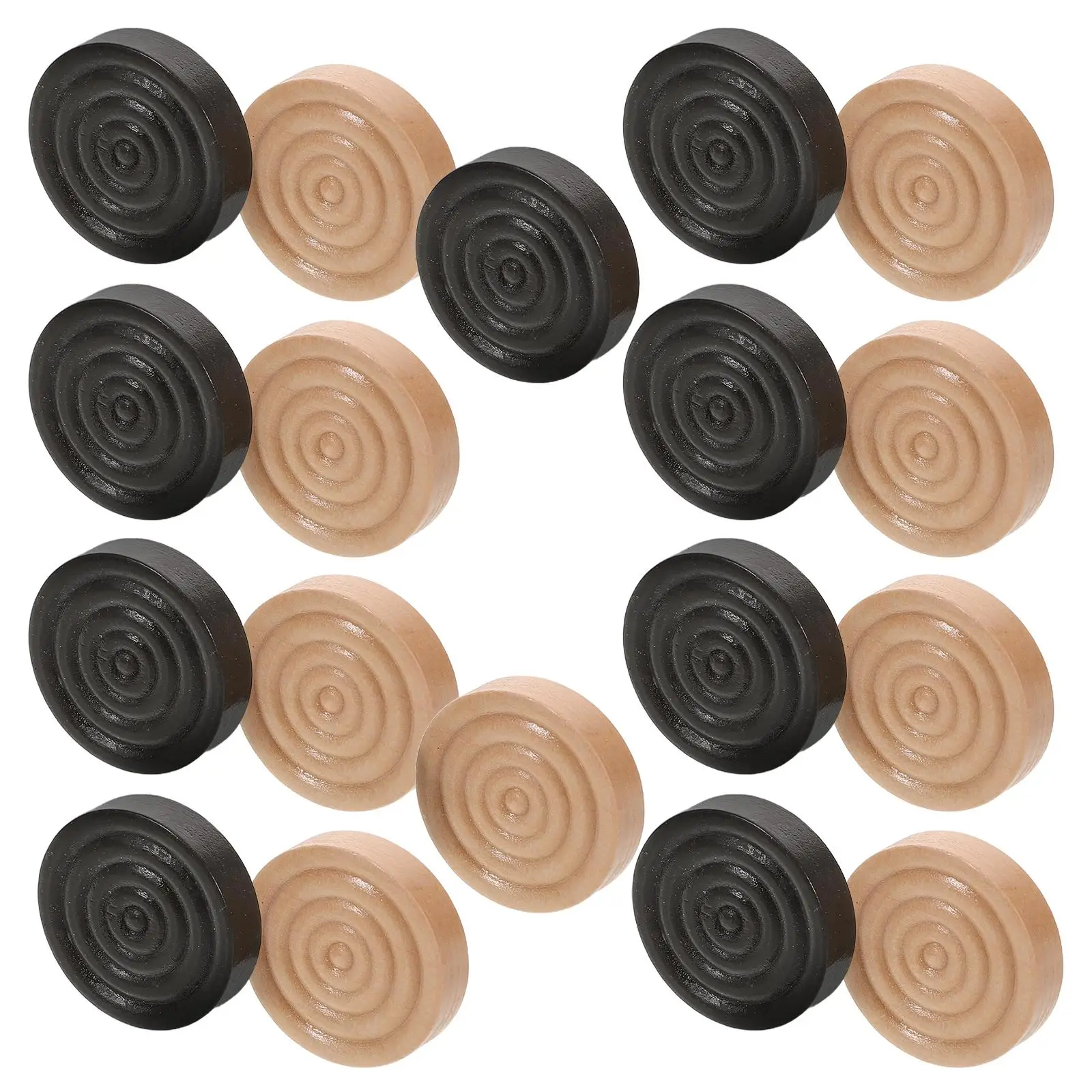 

24 Pcs Checkers Chess Pieces Solid Wood Game Accessories Mini Boards Wooden Game Board Set Travel Set