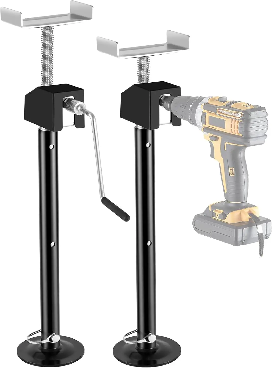 

Adjustable RV Slide Out Jacks 20'-49', Heavy Duty Support up to 5000lbs, Drill or Handle Operated