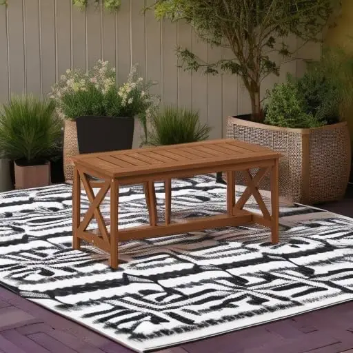 Tioman Coffee Table, X-Leg, Natural