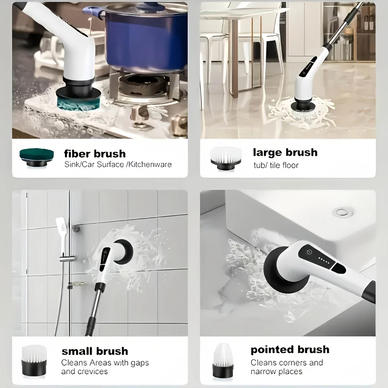 전기 회전 청소기, 주방, 욕실용, 거실 등 효율적인 청소, 실외 청소 도구