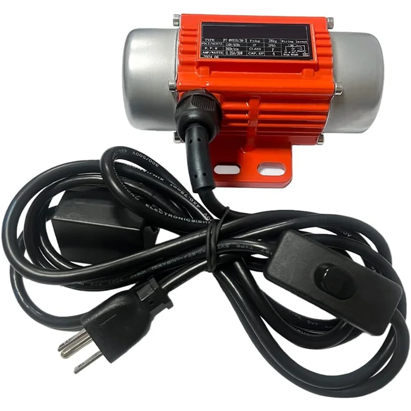 

B08B-Single Phase AC 110V 3600RPM Vibration Motor 40W Concrete Vibration Motor With Power Plug For Shaker Table US Plug