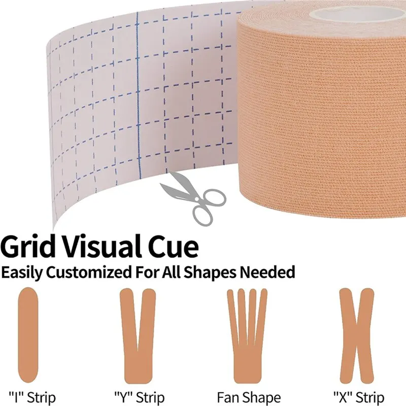 Kinesiologi plester pertolongan pertama perban Gym Fitness Olahraga perekat elastis Strain pita cedera stiker pereda nyeri otot lutut 2 buah