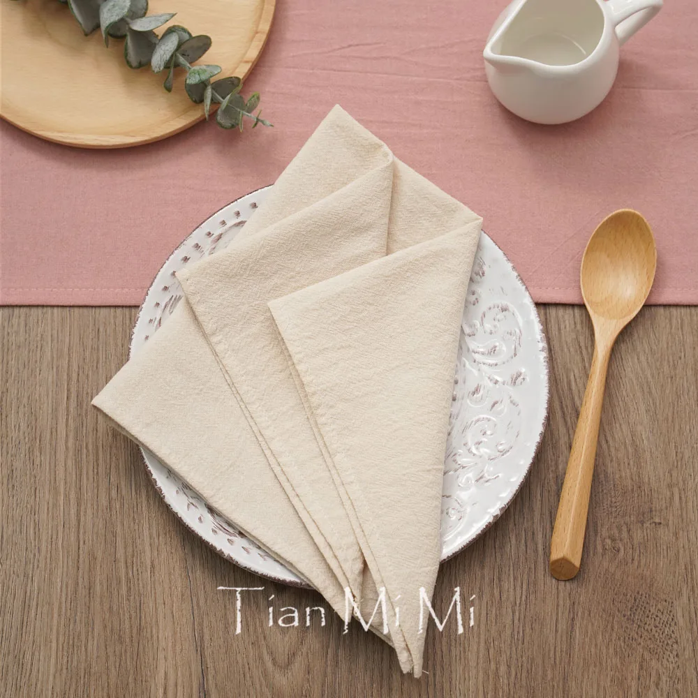 

12 шт. салфетки из стираной хлопчатобумажной ткани 40x40 см, простые мягкие многоразовые настольные салфетки для свадьбы, рождественской вечеринки, ежедневной столовой, семейной еды