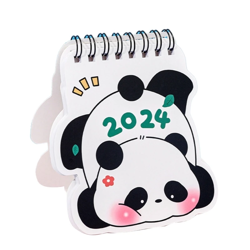 2024 Настольный календарь Mini Pandas Calendar Flip Planner для школы домашнего офиса