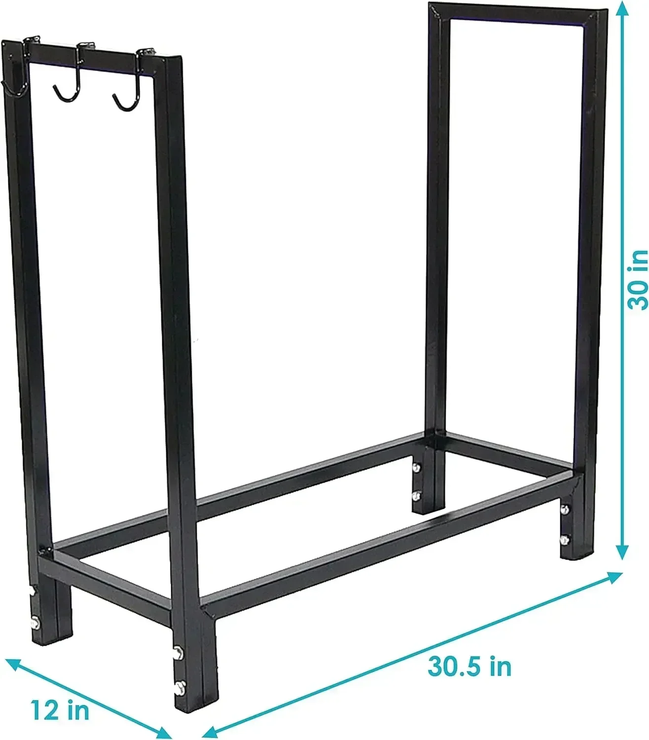 ForFor 30 Inch Firewood Log Rack-Small Fireplace Or Fire Pit Wood Storage Holder- Sturdy Steel With A Powder-coated Finish，high