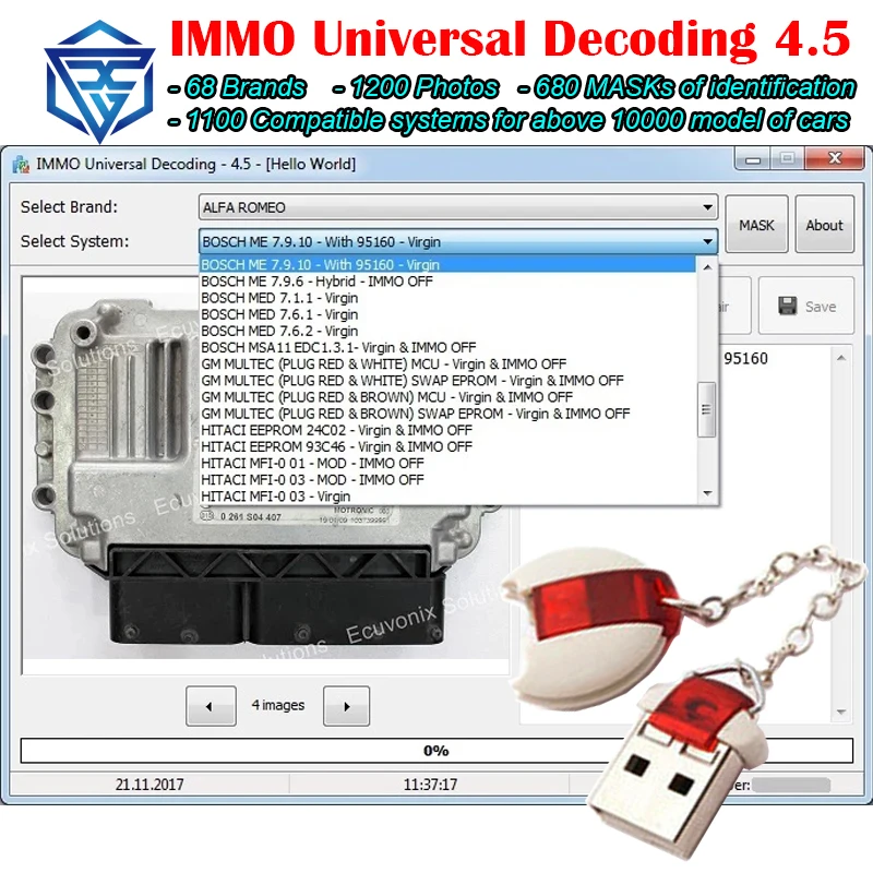 IMMO Universal Decoding 4.5 IMMO off Software Dongle Remove IMMO Code of ECU Repair IMMO Code for EDC15C6 EDC15C7 EDC15 EDC16...