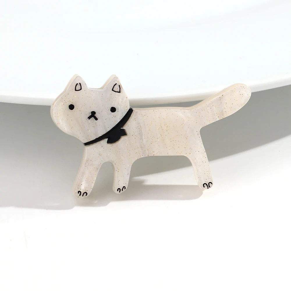Niedliche Acryl-Tier-Broschen mit Katzenmotiv für Damen und Herren, Lustige Cartoon-Kätzchen-Anstecknadeln, Kleidungs- und Schmuck-Accessoires – Detail 8