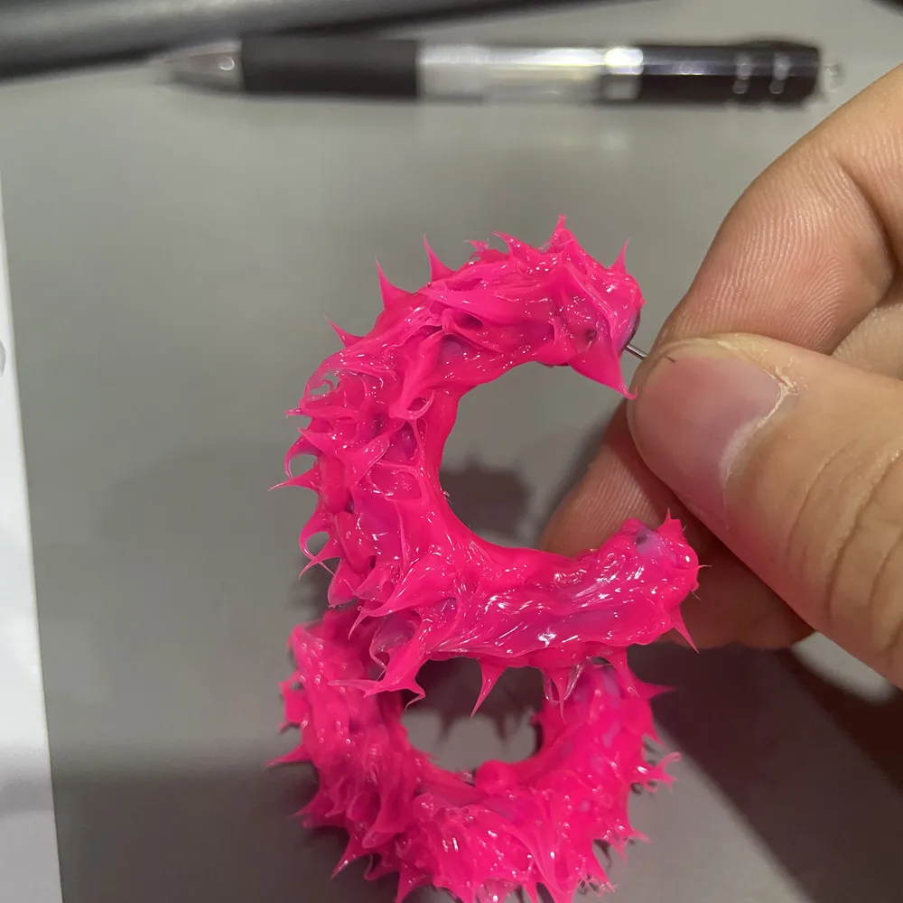 FishSheep 2022 Trend Punk Spike Hoop Earrings For Women Statement Pink Blue Big C Circle Earring Goth Fashion y2k Jewelry Gifts