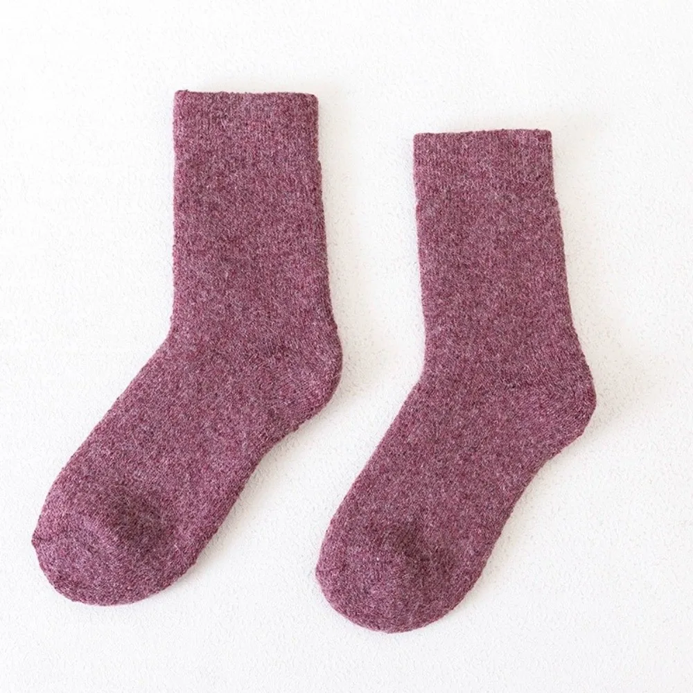 Fashion Thickened Thermal Long Socks Solid Color Cold Proof Warm Socks Comfortable Breathable Stockings Women