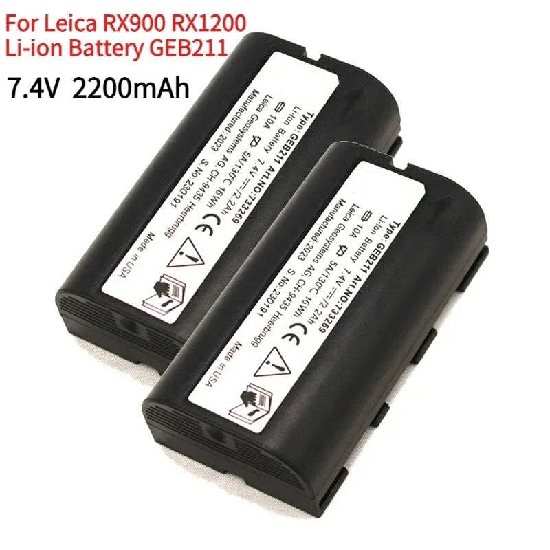 

2Pcs 7.4V 2200mAh Li-ion Battery GEB211 for Leica RX900 & RX1200 Series Controllers ATX900 & 1230 Total Station GEB211 Battery