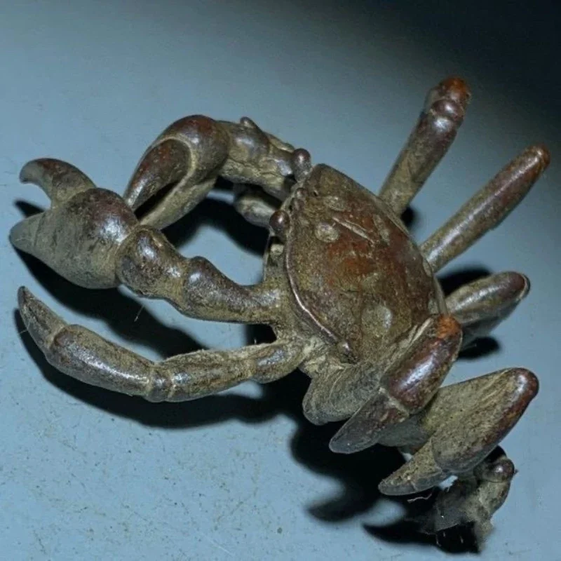 Little Fairy/ Antique Bronze Crab Creative Home Garden Ornaments Desk Miniature Statue Ornaments Animal Tea Pet Crafts Gifts