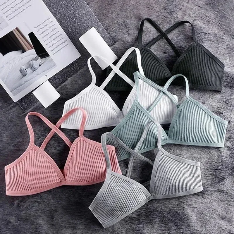 

Sexy Seamless Bra Bras For Women Deep-V Triangle Thin Bralette Back Bra Underwear Top Female Solid Shoulder Strap Vest Lingerie