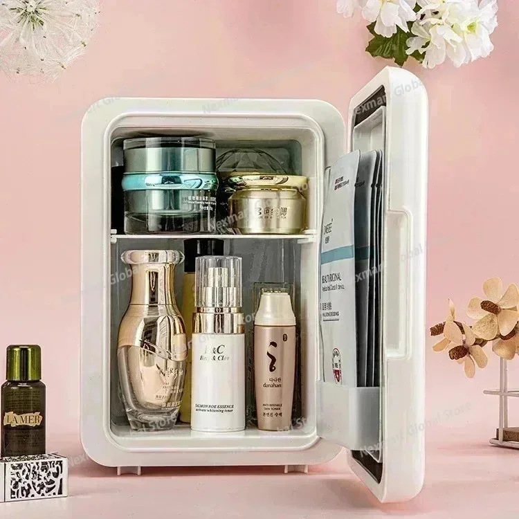 New 4L Makeup Skincare Fridge, Semiconductor Mini Refrigerator for Car & Home Dual Use, Outdoor Toy Small Fridge
