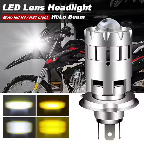 1PC FOR HaoJue NK150 9600LM 6000K White Yellow Motorcycle Accessories H4 LED Lens Headlight CANbus High Low Beam HS1 MOTO Lamp