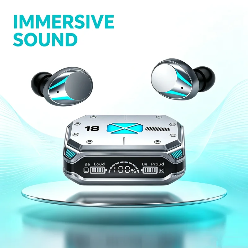 TWS M41 Bluetooth Earphones Wireless Headphones Smart Touch Wireless Headset LED Display Stereo Sound Earbuds for Smartphones