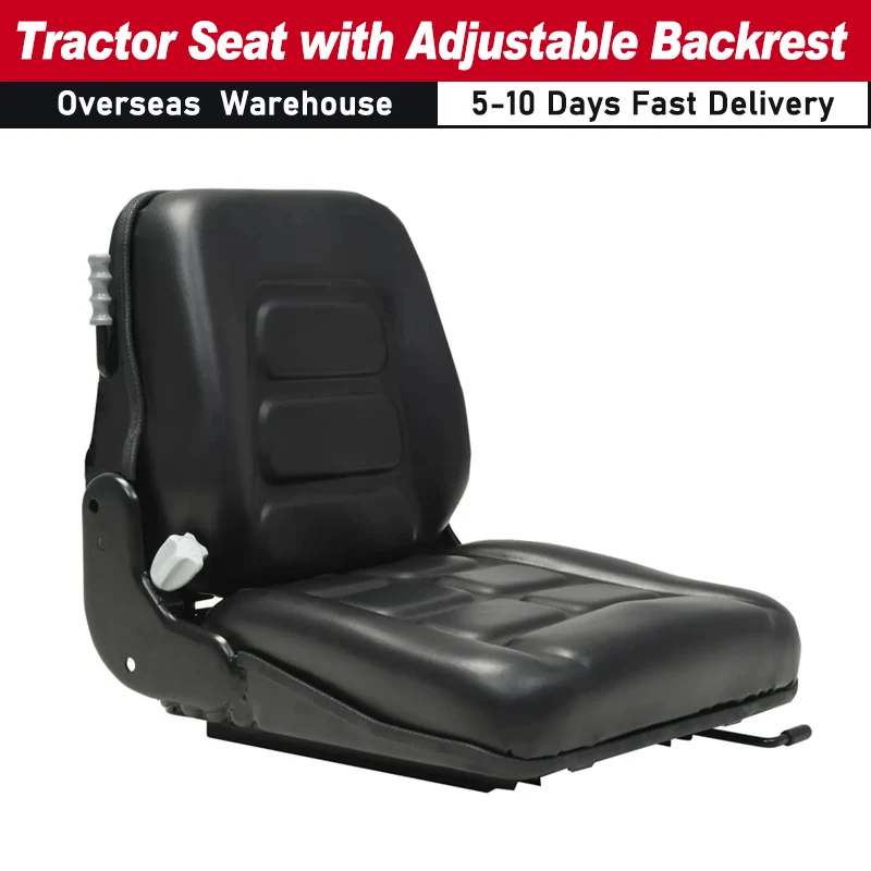 Universal Tractor Seat with Adjustable Backrest Has 3 Weight Wettings Tractor Seat for Forklift Truck Tractor Skid Loader