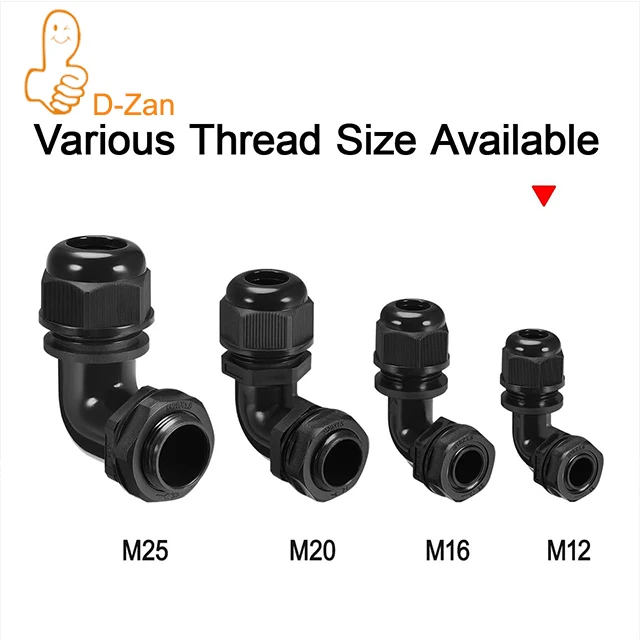 

M40 Cable Gland, 90 Degree Adjustable 24-31mm Cable Range Strain Relief, Cord Connectors Nylon Joints with Gaskets