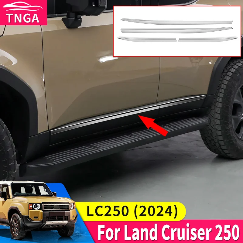 For 2024-2027 Toyota Land Cruiser 250 Prado LC250 1ST Edition Car Door Waist Line Chrome Decoration Strip,Exterior Accessories