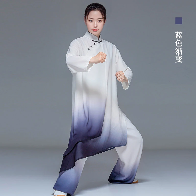 Premium Unisex Tai Chi Kung Fu Practice Uniform Set 2025 New Flowy Elegant Silk Blend Fabric for Competition & Daily Practic
