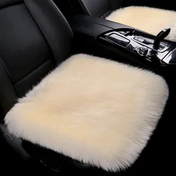 Winter Warm Car Seat Cover Fluffy Car Seat Cushion For Women Front Chair Mat Long Plush Fur Auto Interior Accessories Truck Suv