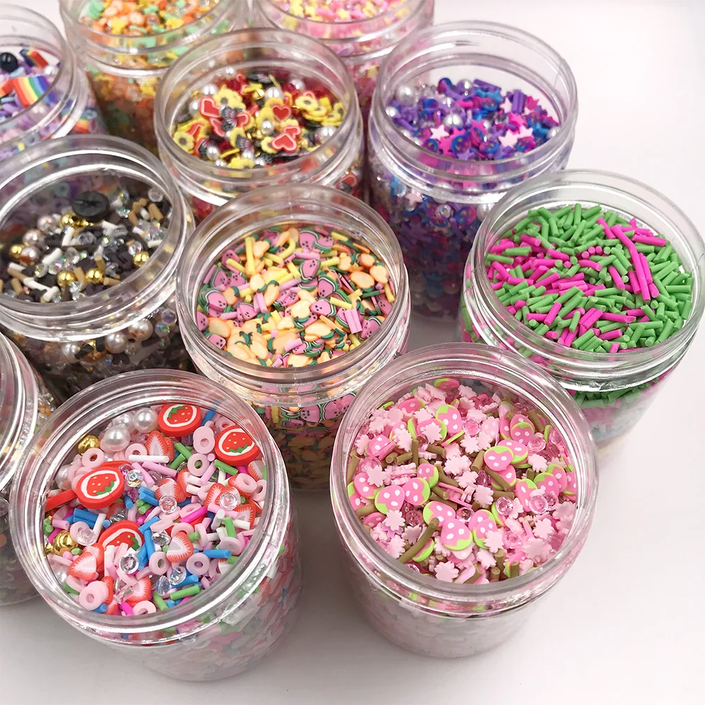 Mixed Crystal Beads Hot Clay Sprinkles for Crafts Rhinestone Fruits Polymer Slices DIY Slime Filler Shaker Cards Accessories