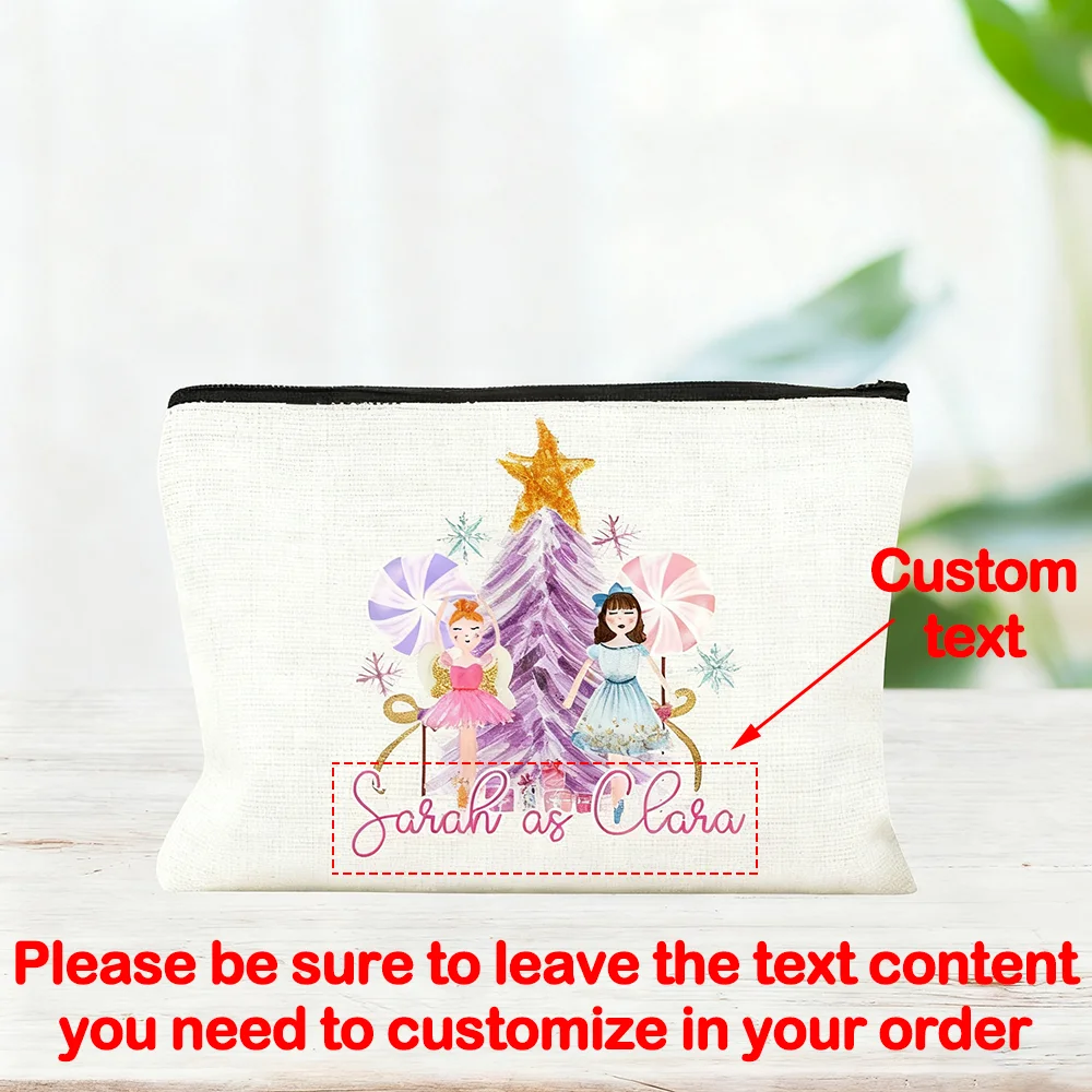 حقيبة مكياج مخصصة لفتاة راقصة الباليه هدايا عيد الميلاد للأطفال حقيبة تخزين لطيفة لعطلات الشتاء حقيبة أدوات الزينة للسفر