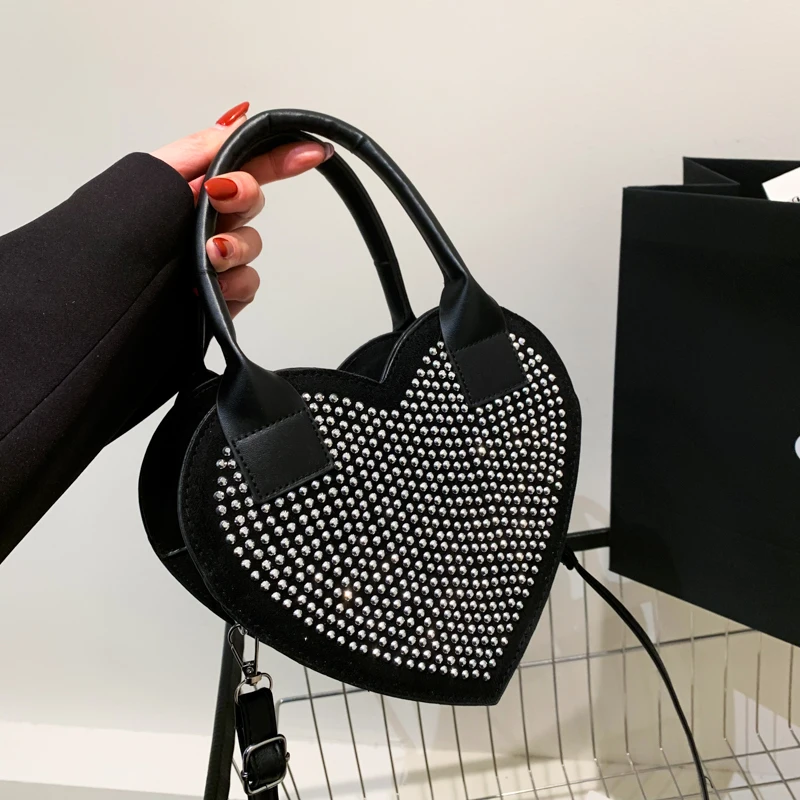 Pu Zipper Heart Shaped Women's Top-Handle Bags Light Luxury 2024 High Quality Shoulder Bags for Women Bolsas Para Mujeres