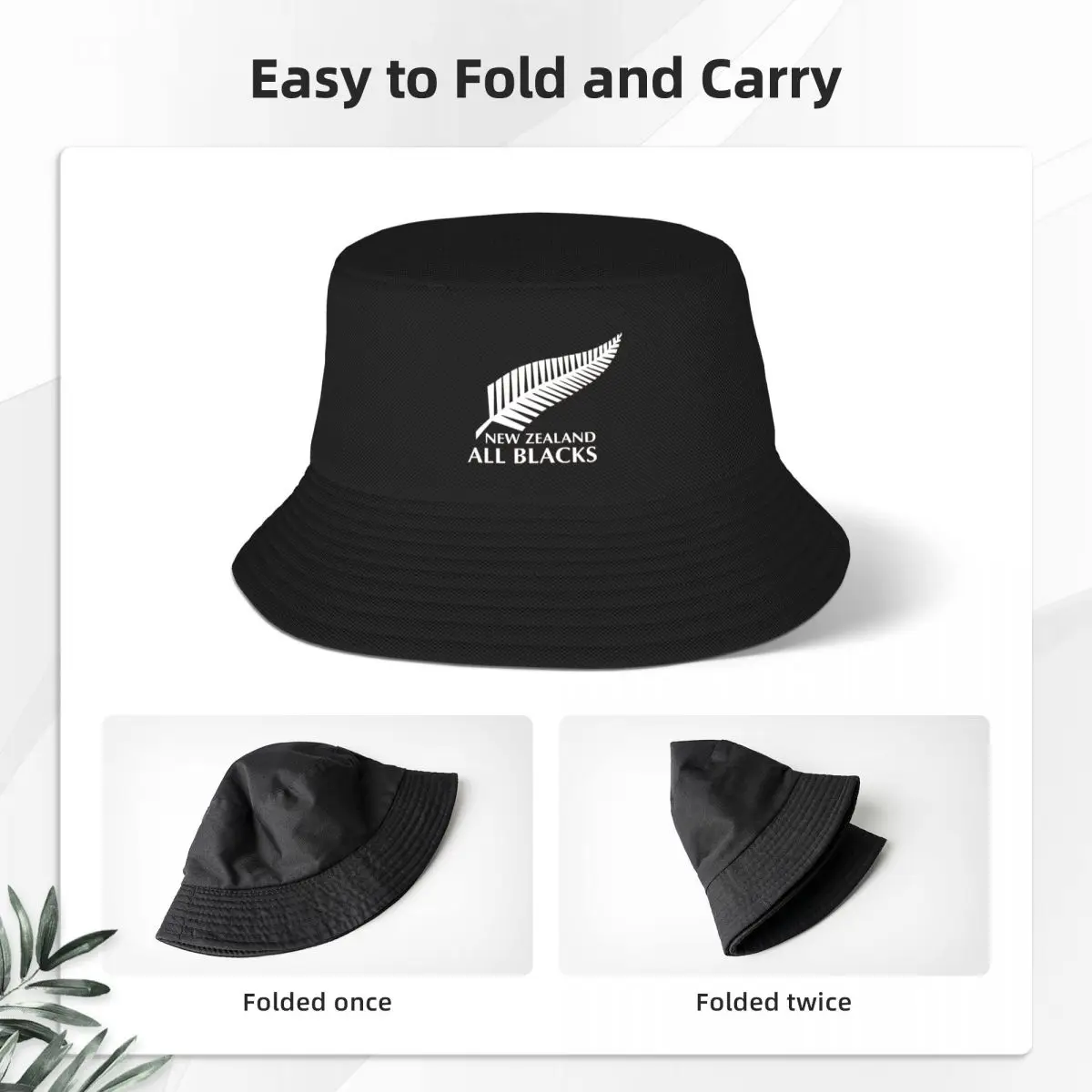 Homens e Mulheres All Blacks Rugby Bucket Hat, Sports Caps, Chapéu de Luxo Feminino, Novo