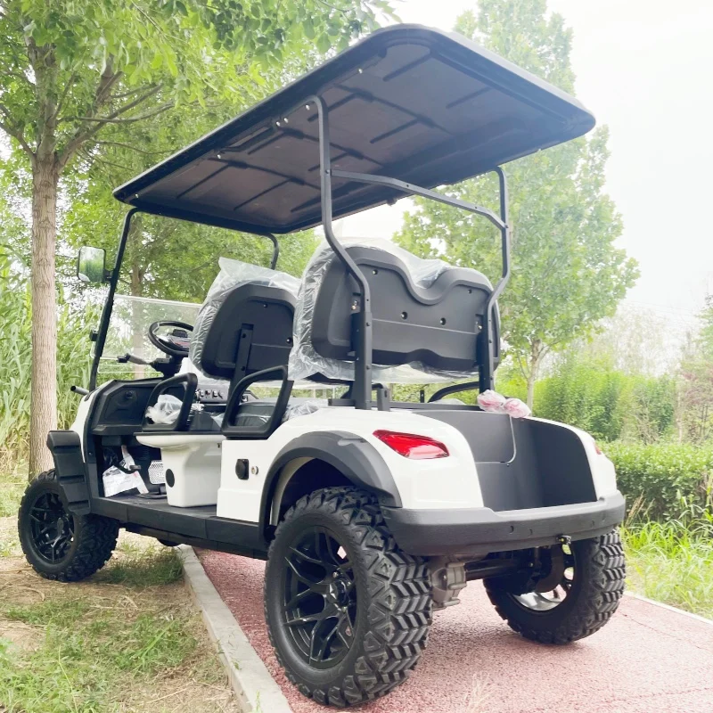 High Quality 4-Seater Electric Golf Cart Off-Road Golf Buggy Lithium Battery 14 Inch Tires Bumper With Folding Windshield