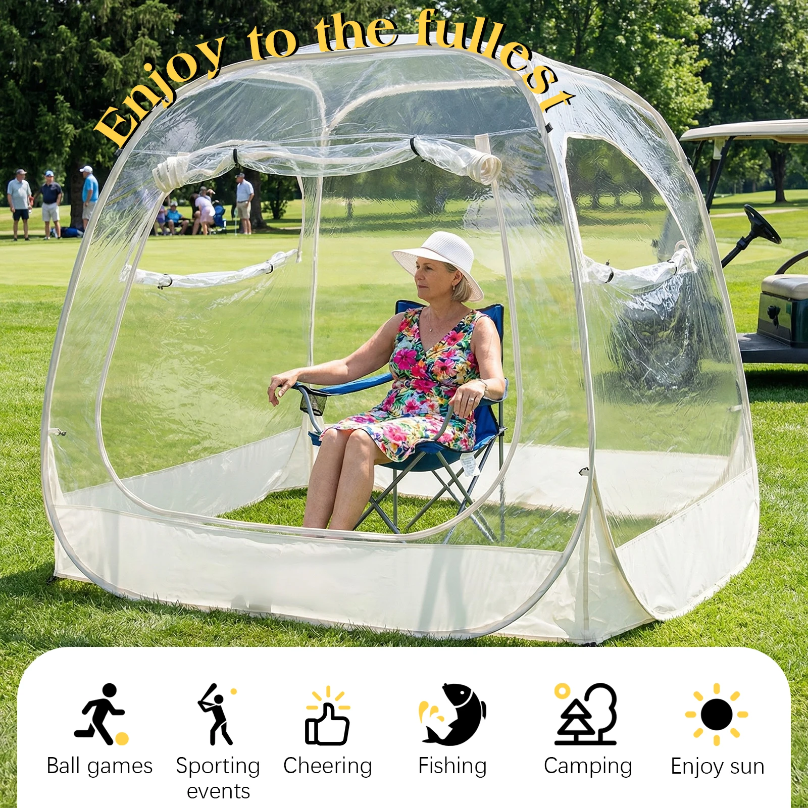 

Палатка-тент Pop Up Bubble для 2-4 человек, большая, мгновенная, для патио, футбольных матчей и мероприятий на открытом воздухе