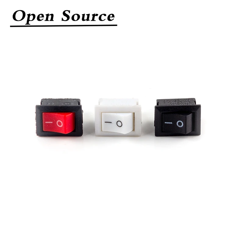 5/10Pcs Drukknop 10X15Mm Spst 2Pin 3A 250V KCD11 Snap-In on/Off Rocker Switch 10Mm * 15Mm Zwart Rood En Wit