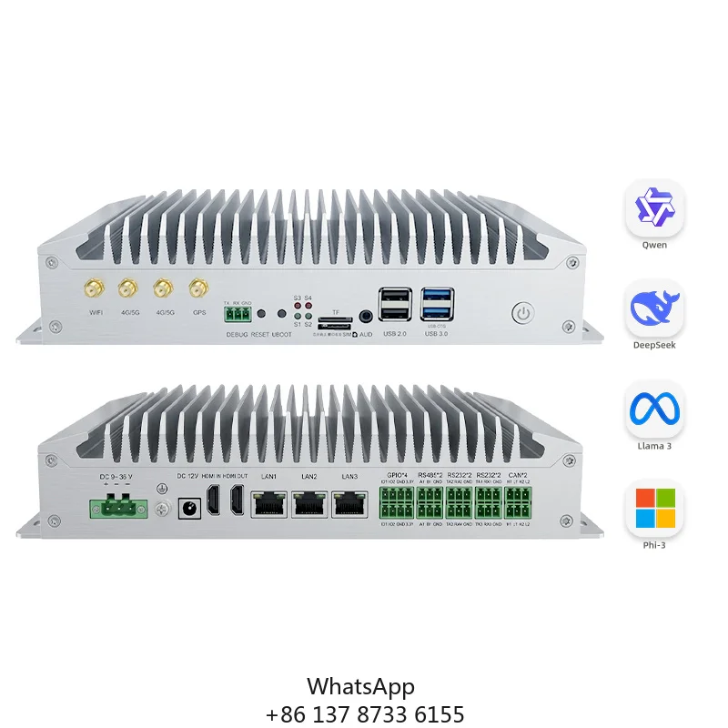 RK3588J Industrial Edge AI Box Low Cost High Performance 58 TOPS NPU Alternative To Jetson Orin For AI Inference Edge AI Gateway