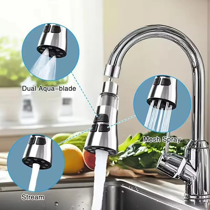 Universal Kitchen Faucet Extender With Filter Function 360° Rotate Aerator Splash Filter Washbasin Faucet Bubbler Nozzle Aerator
