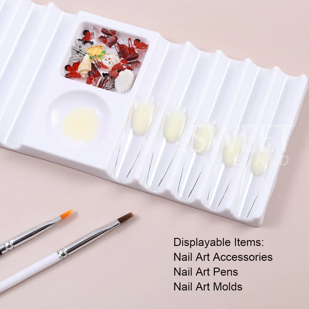 SWEET TREND-2pcs Dual Nail Form Holder Nail Art Pen Holder Color Palette Storage Stand Nail Brushes Nail Extension Molds Holder
