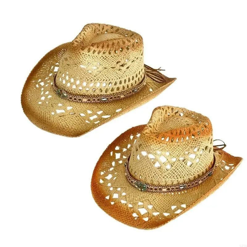 

L5YA Elegant Panama Hat Straw Hat with Wide Brimmed, Cool and Comfortable Panama Hat Handmade Straw Hat