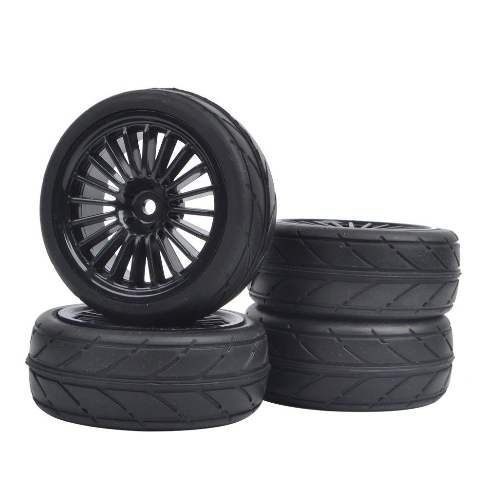 1/10 RC Hex Wheel Rims & Rubber Tires Suitable for RC 1: 10 on-road Racing Car, Drift, Touring Car