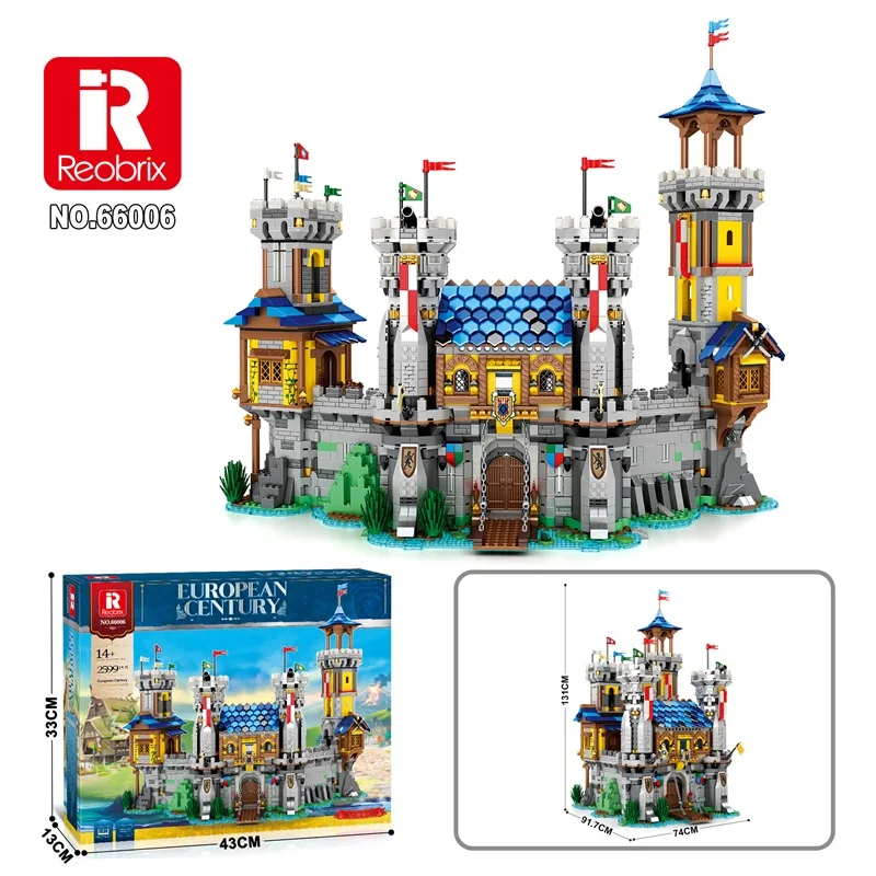 Средневековый замок, модель строительных блоков, европейский стиль, вид на город, MOC, кирпичи, игрушки, креативное украшение для рабочего стола, игрушки «сделай сам» для детей