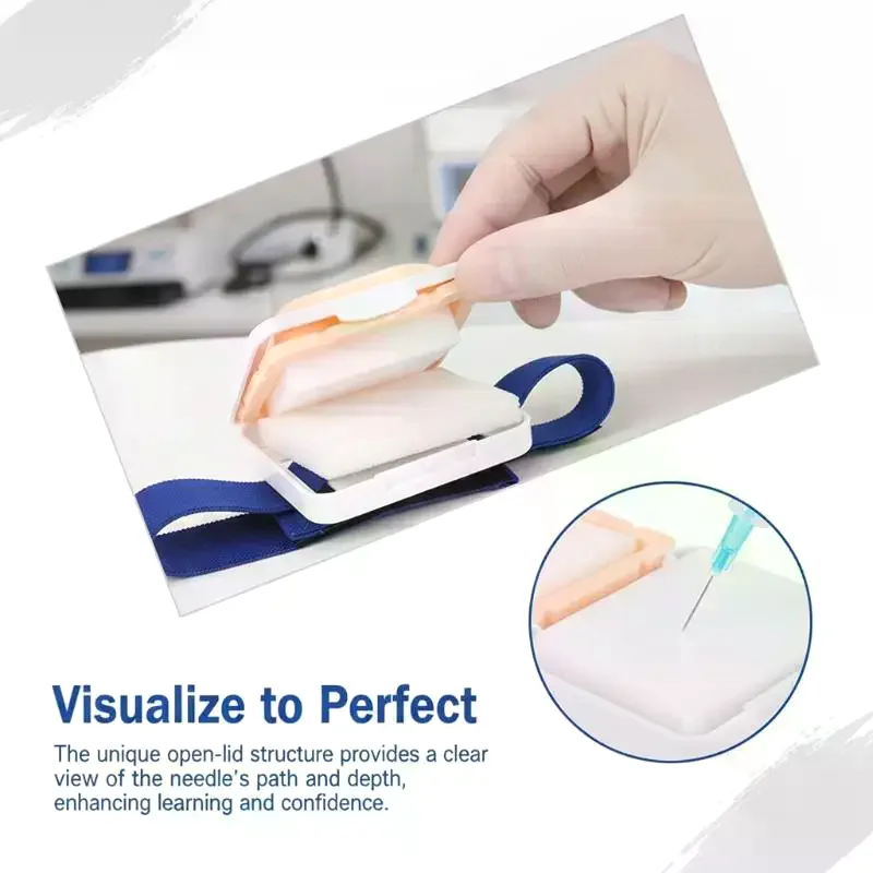 1PC Wearable Intravenous Intramuscular Injection Training Pad IV Injection Practice Venipuncture Training Injection Simulation