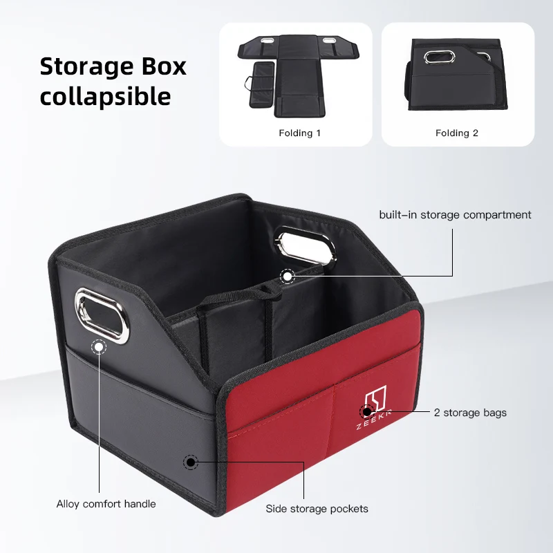 Car Trunk Storage Box Camping Travel Tidying Organizer Bag For Zeekr 001 009 007 Zeekr X