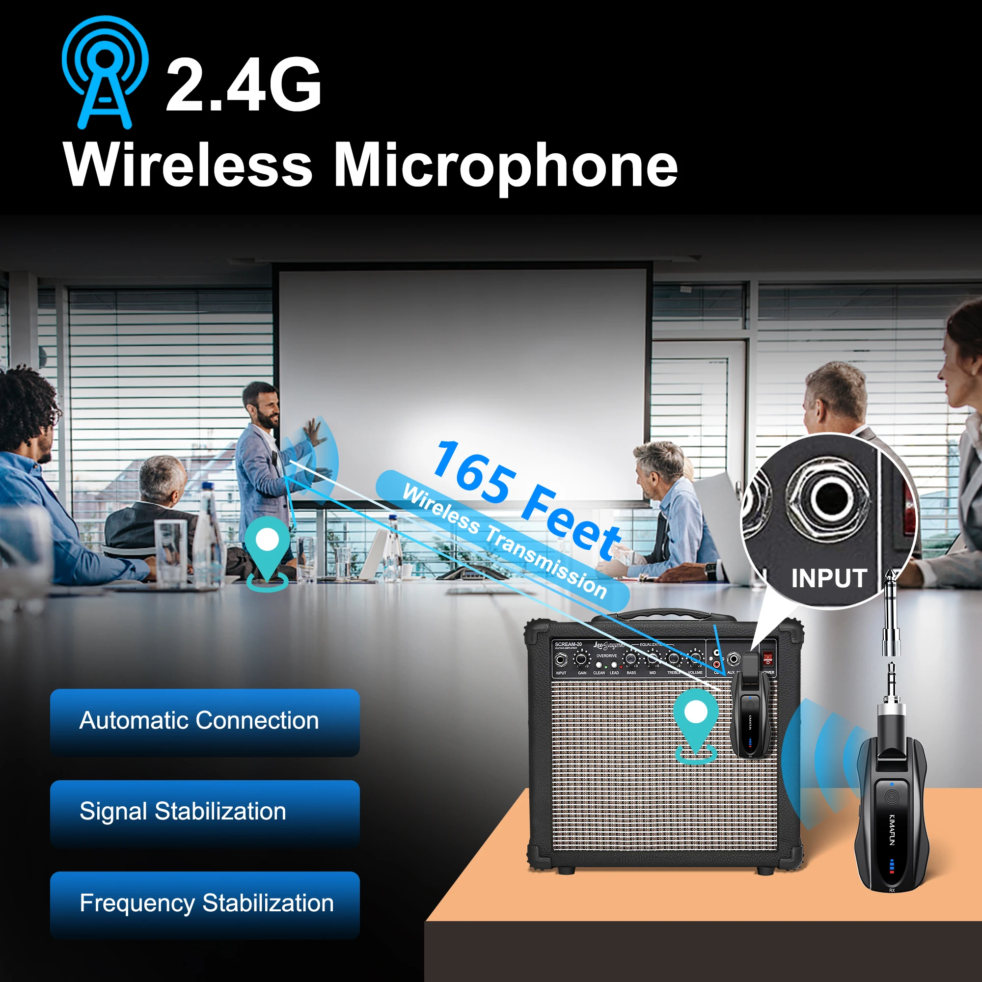 2.4G Wireless Lavalier Microphone,Handheld Lapel Clip-on Microphone For Teaching Speech Meeting Hosting Public Speaking Church