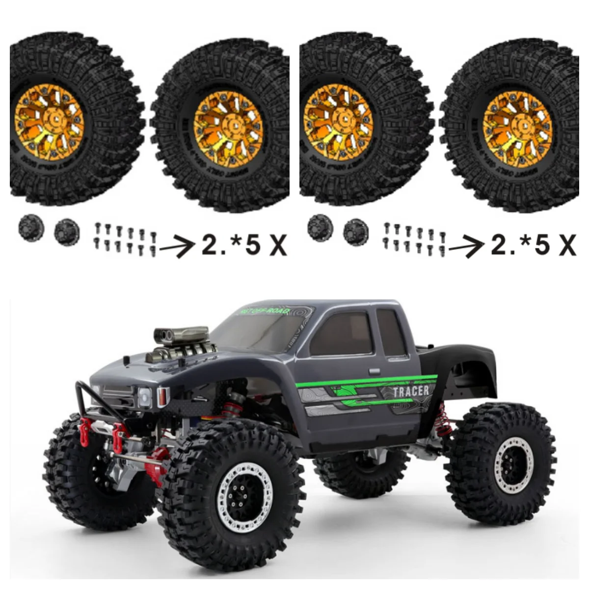 RGT Spare Parts R86351 Wheel Complete L/R For EX86120  1/10 Scale 4WD Off-Road Crawler