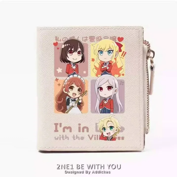 

Anime I'm In Love With The Villainess Fashion Wallet PU Purse Card Coin Zipper Money Bag Cosplay Gift B784 Anime