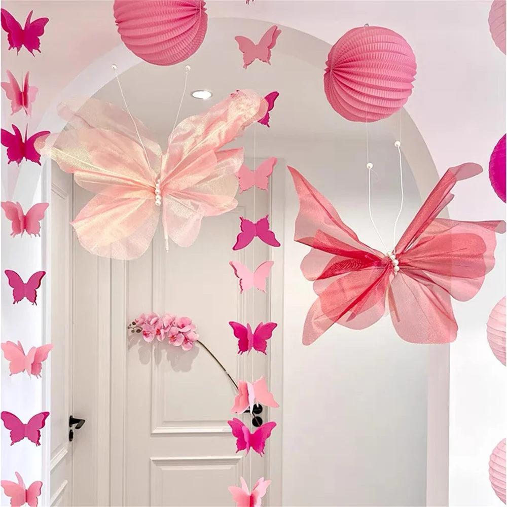 3D Artificial Butterfly Gauze Fake Butterfly Landing Atmosphere Romantic Wedding Holiday Decoration Crafts Photography Props