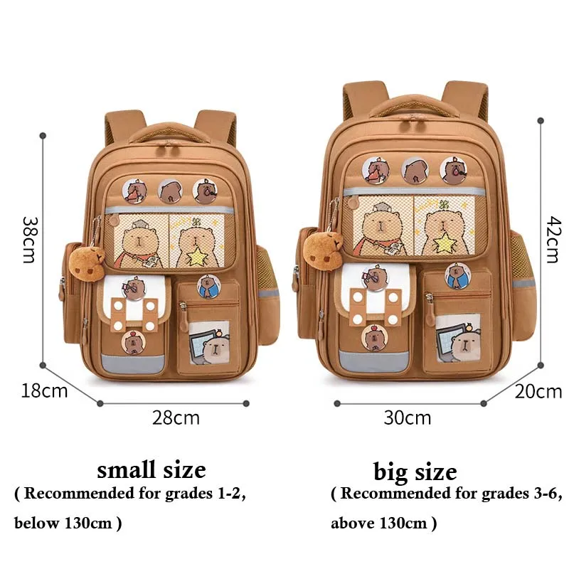 Cute Capybara Backpack Students School Casual Daypack Children Cartoon  Bag Large Capacity Adjustable Strap Anime Schoolbag