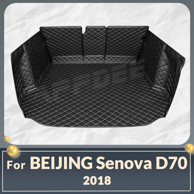 

Auto Full Coverage Trunk Mat For Beijing Senova D70 2018 Car Boot Cover Pad Cargo Liner Interior Protector Accessories